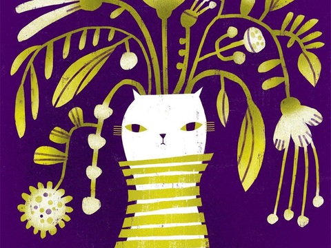  可爱动物手绘创意童趣插画猫咪动物插画治愈系插画可爱儿童插画 