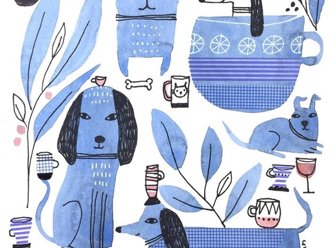  可爱动物手绘创意童趣插画猫咪动物插画治愈系插画可爱儿童插画 