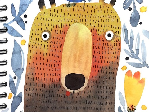  可爱动物手绘创意童趣插画猫咪动物插画治愈系插画可爱儿童插画 