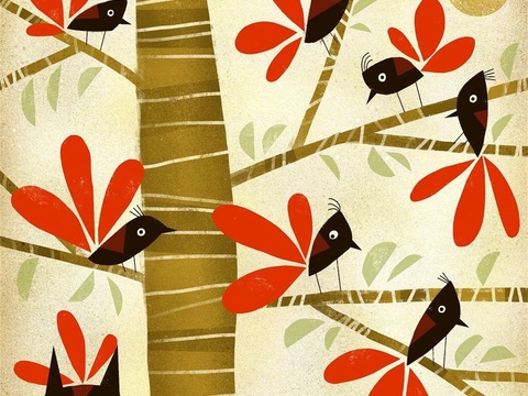  可爱动物手绘创意童趣插画猫咪动物插画治愈系插画可爱儿童插画 