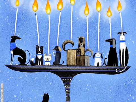  可爱动物手绘创意童趣插画猫咪动物插画治愈系插画可爱儿童插画 