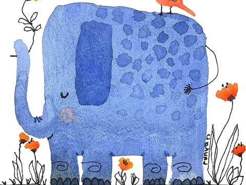  可爱动物手绘创意童趣插画猫咪动物插画治愈系插画可爱儿童插画 