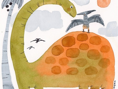  可爱动物手绘创意童趣插画猫咪动物插画治愈系插画可爱儿童插画 