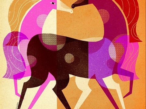  可爱动物手绘创意童趣插画猫咪动物插画治愈系插画可爱儿童插画 