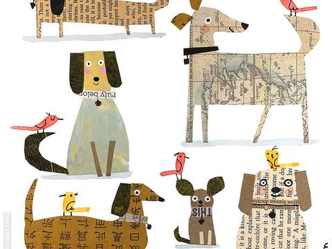  可爱动物手绘创意童趣插画猫咪动物插画治愈系插画可爱儿童插画 