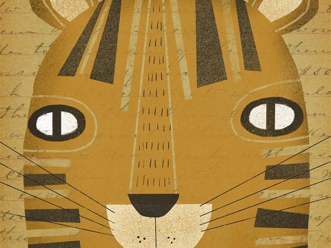  可爱动物手绘创意童趣插画猫咪动物插画治愈系插画可爱儿童插画 