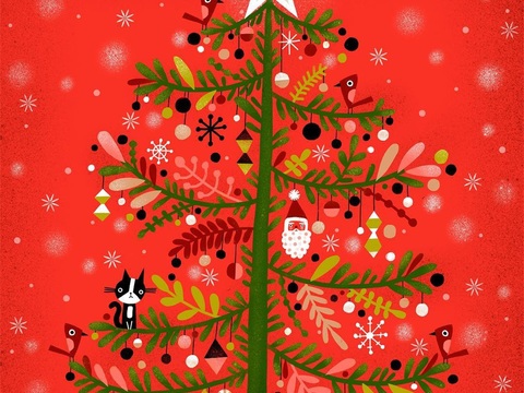  可爱动物手绘创意童趣插画猫咪动物插画治愈系插画可爱儿童插画 