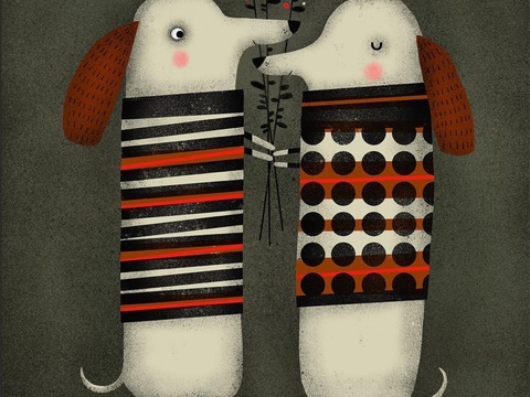  可爱动物手绘创意童趣插画猫咪动物插画治愈系插画可爱儿童插画 