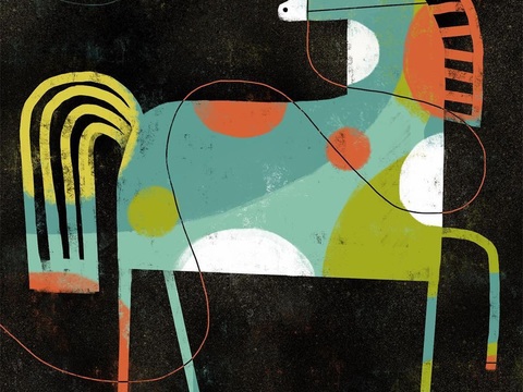  可爱动物手绘创意童趣插画猫咪动物插画治愈系插画可爱儿童插画 