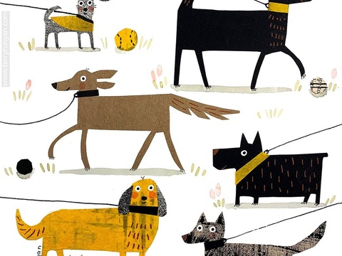  可爱动物手绘创意童趣插画猫咪动物插画治愈系插画可爱儿童插画 