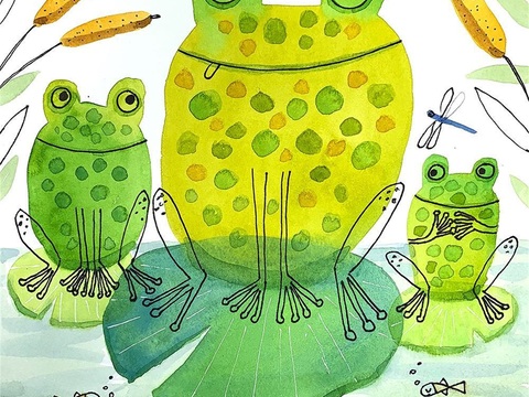  可爱动物手绘创意童趣插画猫咪动物插画治愈系插画可爱儿童插画 