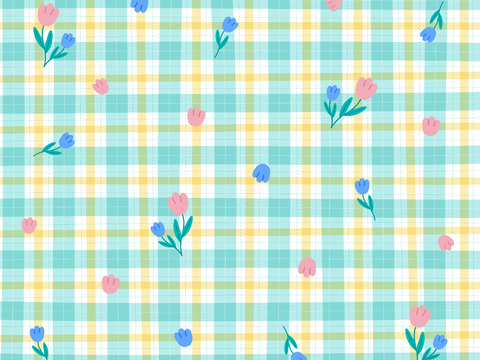  现代卡通网格壁纸 