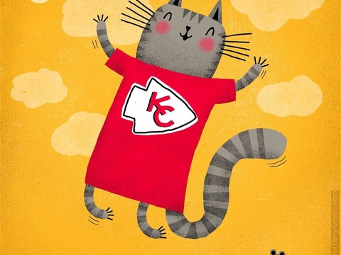  可爱动物手绘创意童趣插画猫咪动物插画治愈系插画可爱儿童插画 