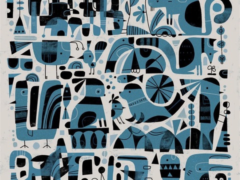  可爱动物手绘创意童趣插画猫咪动物插画治愈系插画可爱儿童插画 