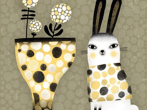  可爱动物手绘创意童趣插画猫咪动物插画治愈系插画可爱儿童插画 