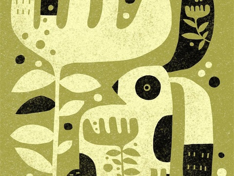  可爱动物手绘创意童趣插画猫咪动物插画治愈系插画可爱儿童插画 