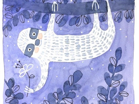  可爱动物手绘创意童趣插画猫咪动物插画治愈系插画可爱儿童插画 