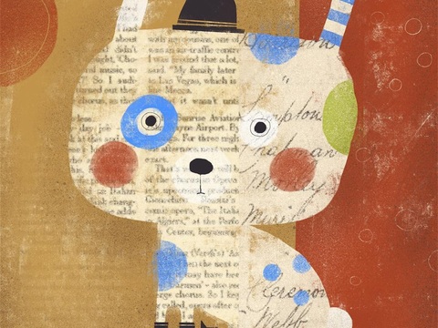  可爱动物手绘创意童趣插画猫咪动物插画治愈系插画可爱儿童插画 