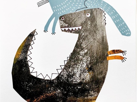  可爱动物手绘创意童趣插画猫咪动物插画治愈系插画可爱儿童插画 