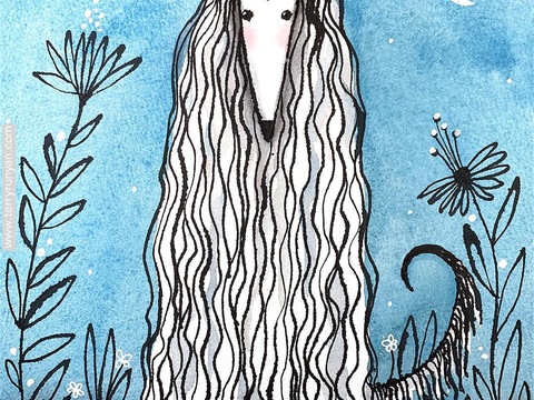  可爱动物手绘创意童趣插画猫咪动物插画治愈系插画可爱儿童插画 