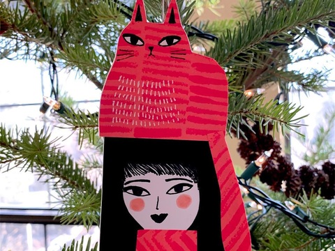  可爱动物手绘创意童趣插画猫咪动物插画治愈系插画可爱儿童插画 