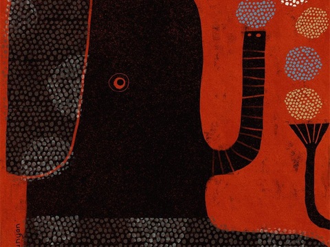  可爱动物手绘创意童趣插画猫咪动物插画治愈系插画可爱儿童插画 