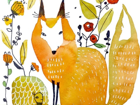  可爱动物手绘创意童趣插画猫咪动物插画治愈系插画可爱儿童插画 