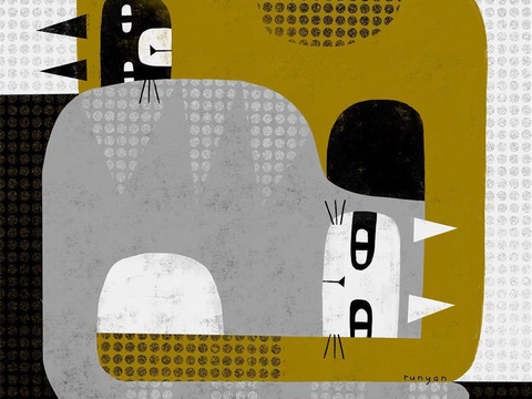  可爱动物手绘创意童趣插画猫咪动物插画治愈系插画可爱儿童插画 