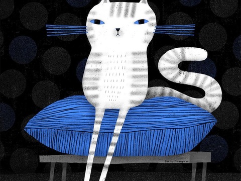  可爱动物手绘创意童趣插画猫咪动物插画治愈系插画可爱儿童插画 