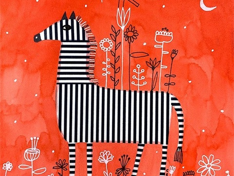  可爱动物手绘创意童趣插画猫咪动物插画治愈系插画可爱儿童插画 