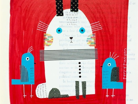  可爱动物手绘创意童趣插画猫咪动物插画治愈系插画可爱儿童插画 