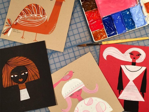  可爱动物手绘创意童趣插画猫咪动物插画治愈系插画可爱儿童插画 