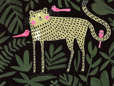  可爱动物手绘创意童趣插画猫咪动物插画治愈系插画可爱儿童插画 