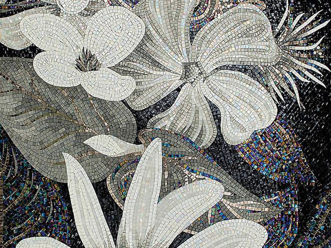 高清马赛克植物图案