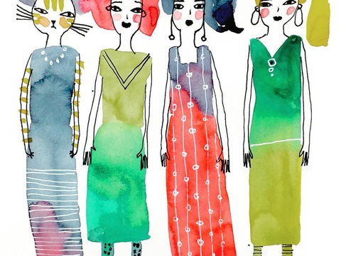  可爱动物手绘创意童趣插画猫咪动物插画治愈系插画可爱儿童插画 