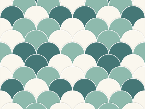 绿色拼色扇形马赛克