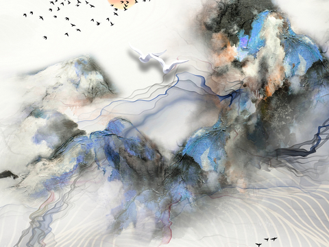 装饰画抽象画挂画拼贴风插画风漫画风儿童画壁画