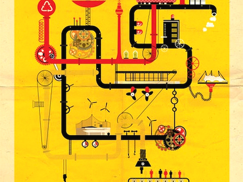  装饰画抽象画挂画拼贴风插画风漫画风儿童画壁画墙画 