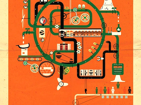  装饰画抽象画挂画拼贴风插画风漫画风儿童画壁画墙画 