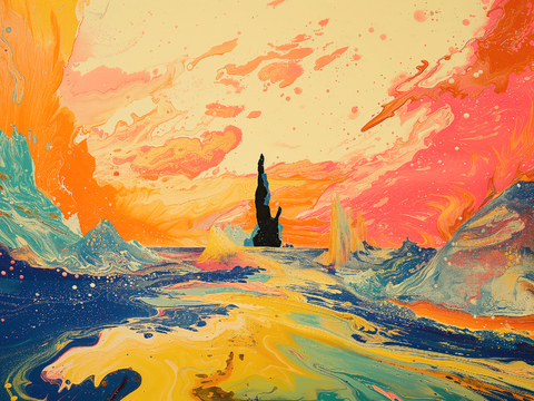 装饰画抽象画挂画拼贴风插画风漫画风儿童画壁画