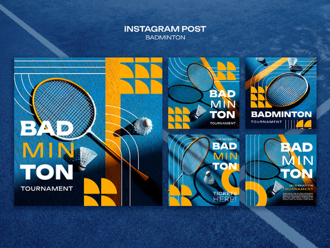 体育运动锻炼身体羽毛球主题促销宣传活动海报8