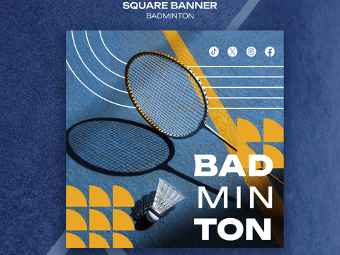 体育运动锻炼身体羽毛球主题促销宣传活动海报4