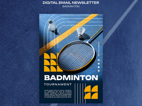 体育运动锻炼身体羽毛球主题促销宣传活动海报3