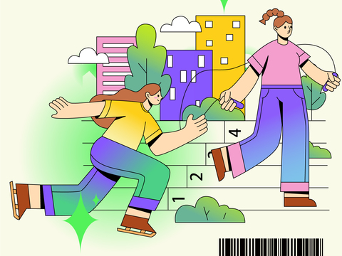 创意卡通春季露营活动海报广告49