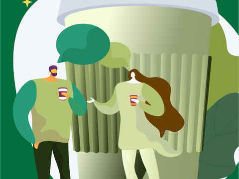 创意卡通咖啡饮品促销广告海报16