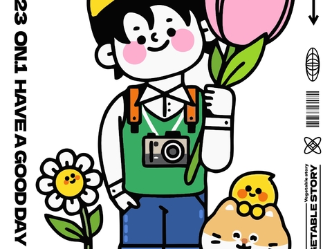 创意卡通春季露营活动海报广告13