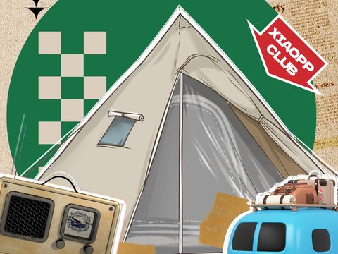 创意卡通春季露营活动海报广告38