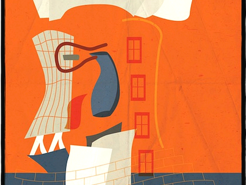  装饰画抽象画挂画拼贴风插画风漫画风儿童画壁画墙画 