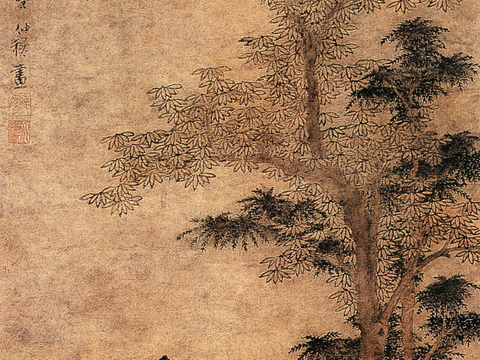 中式新中式挂画壁画字画山水花鸟背景墙壁纸装饰画油画