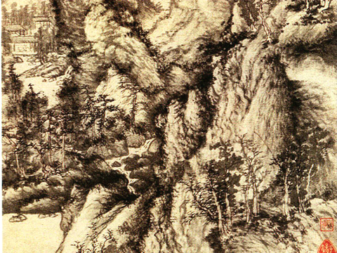 中式新中式挂画壁画字画山水花鸟背景墙壁纸装饰画油画